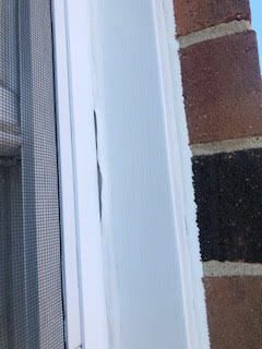 See the gap in the caulk around the window? Time to remove the old and reseal with new caulk!